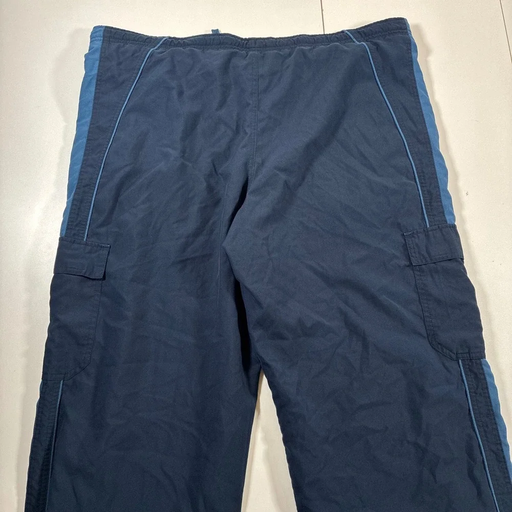 Nike Cargo Track Pants Men Large Navy Blue Mesh Lined Y2K Gorpcore Techwear